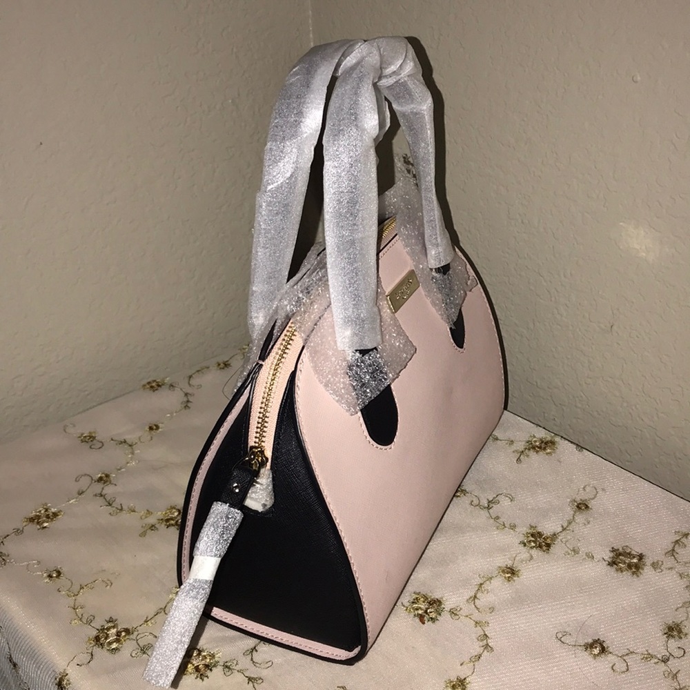 NWT Kate Spade pale pink & black mini satchel - Picture 3 of 8